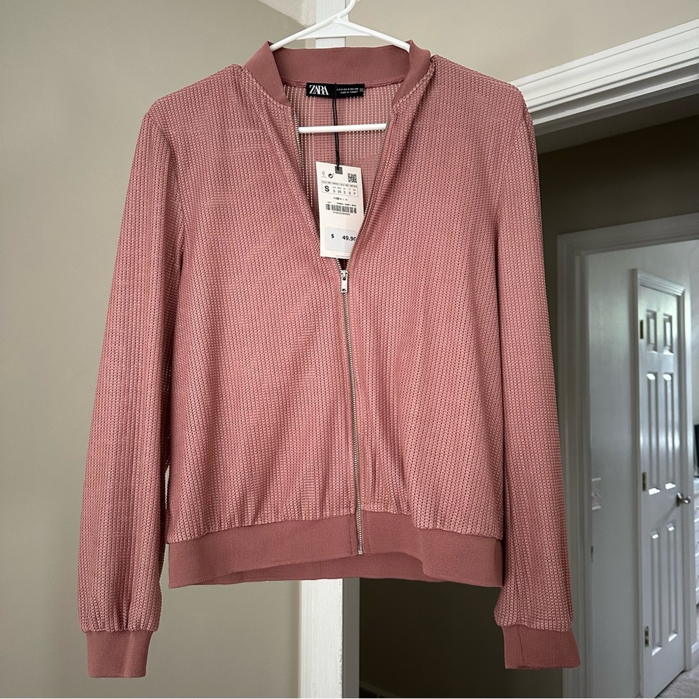 Zara Dusty Rose Bomber Jacket